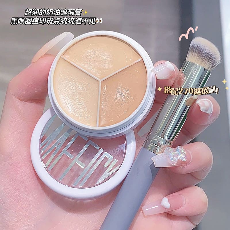 MAFFICK輕柔無瑕三色遮瑕膏 遮蓋臉部斑點痘印 痘肌幹皮油皮通用遮瑕膏 奶油質地遮瑕