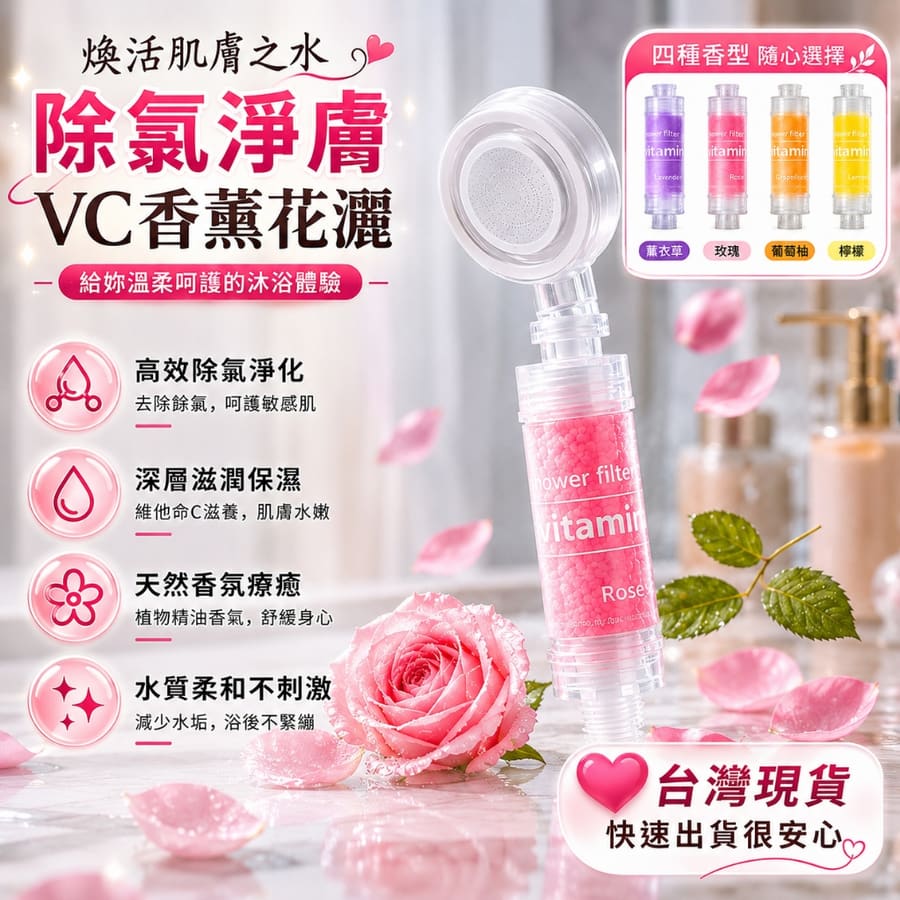 越洗越香 香氛蓮蓬頭 香薰過濾花灑 濾芯蓮蓬頭 濾心 濾芯 沐浴過濾器 除氯美膚