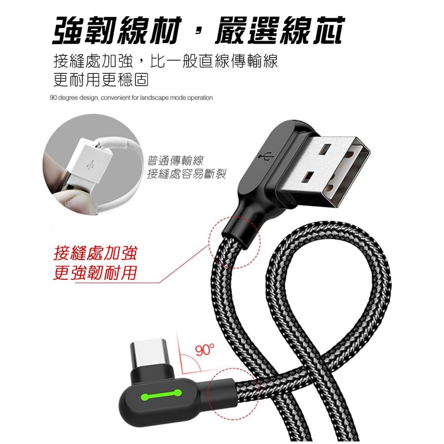 Mcdodo 36W PD 極速快充彎頭編織線 USB Type-C