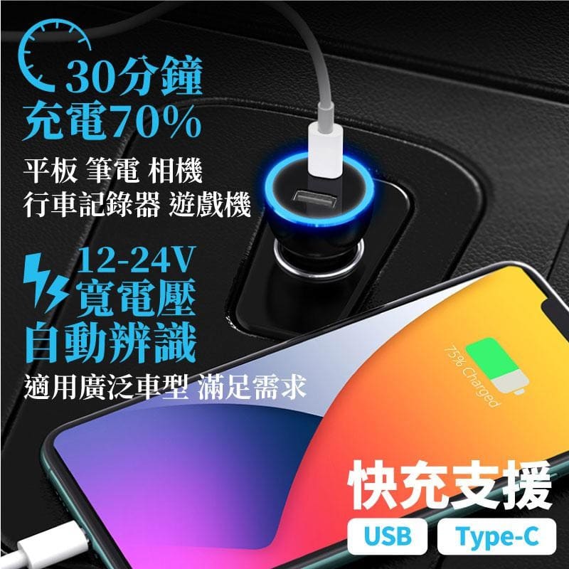 41W PD 車充 QC4.0 快速充電 Type-C 適用 iPhone